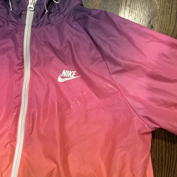 NIKE Windrunner Sunset Windbreaker Mens Medium Pink Pow Wow Hood Pockets Rare - Picture 3 of 13